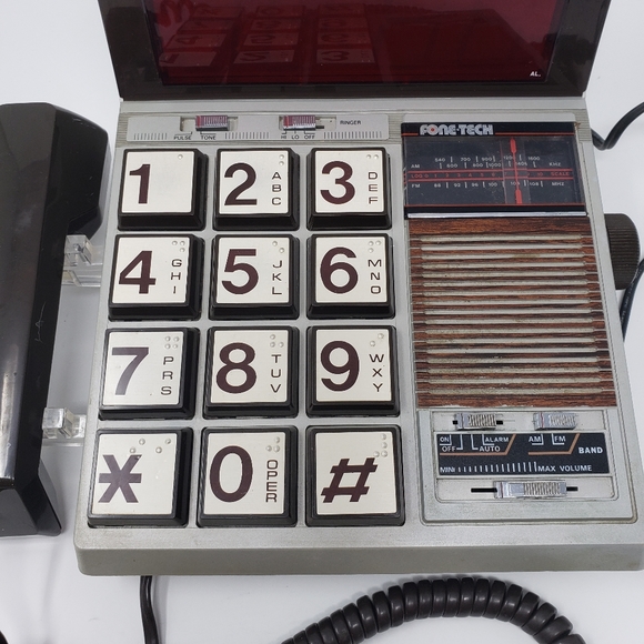 Phone Tech Telephone Alarm Clock Radio Vintage - Picture 3 of 16
